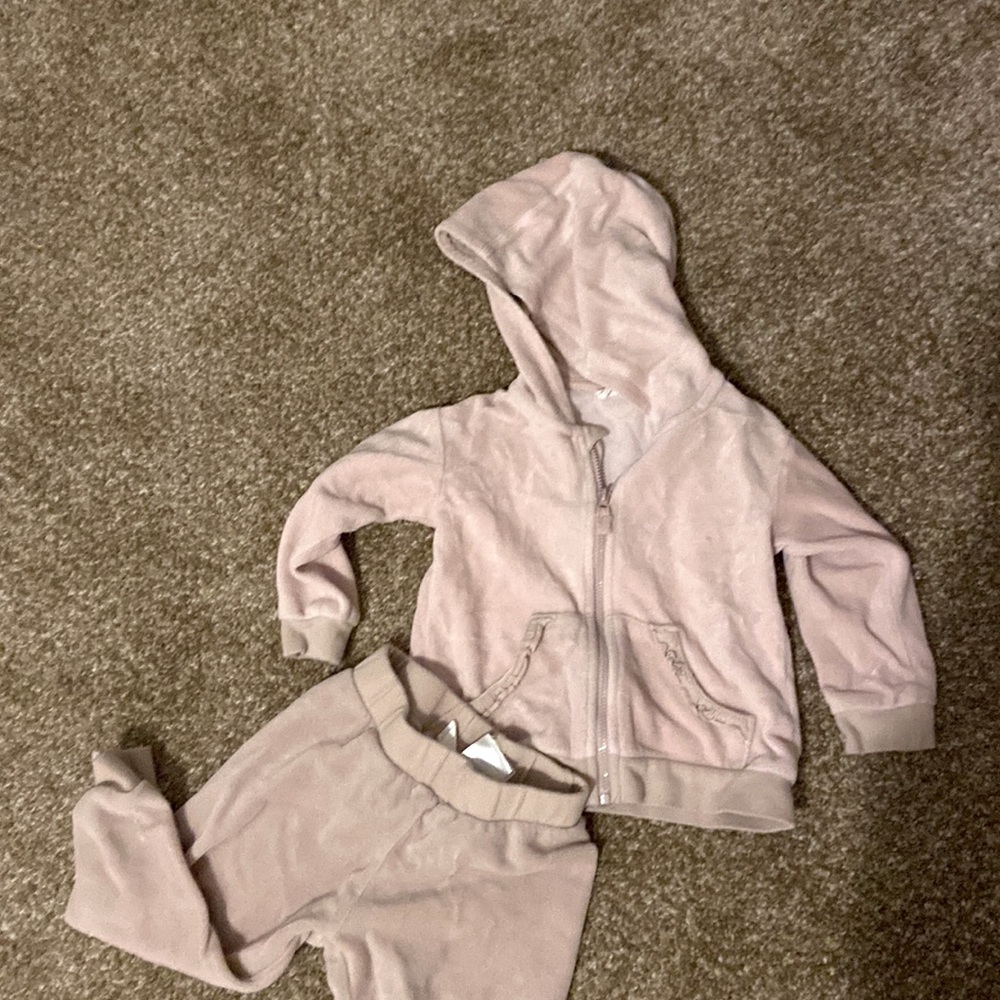 Toddler pink velour jogger set